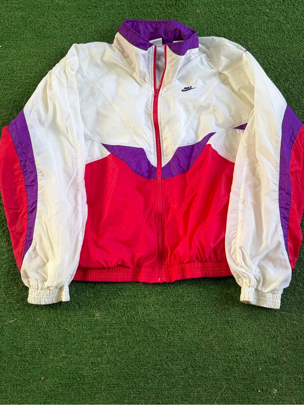 Nike White, Purple & Fuchsia Colorblock Women’s Vintage Windbreaker Jacket